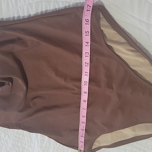 Whole Brown Swimsuit with Chain Strap and Medium Coverage Size Large - Picture 6 of 10
